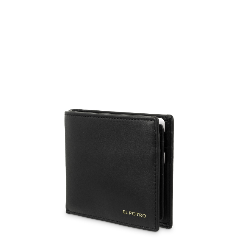 El potro Cartera tarjetero en piel vacuno color negro-ELPOTRO En línea