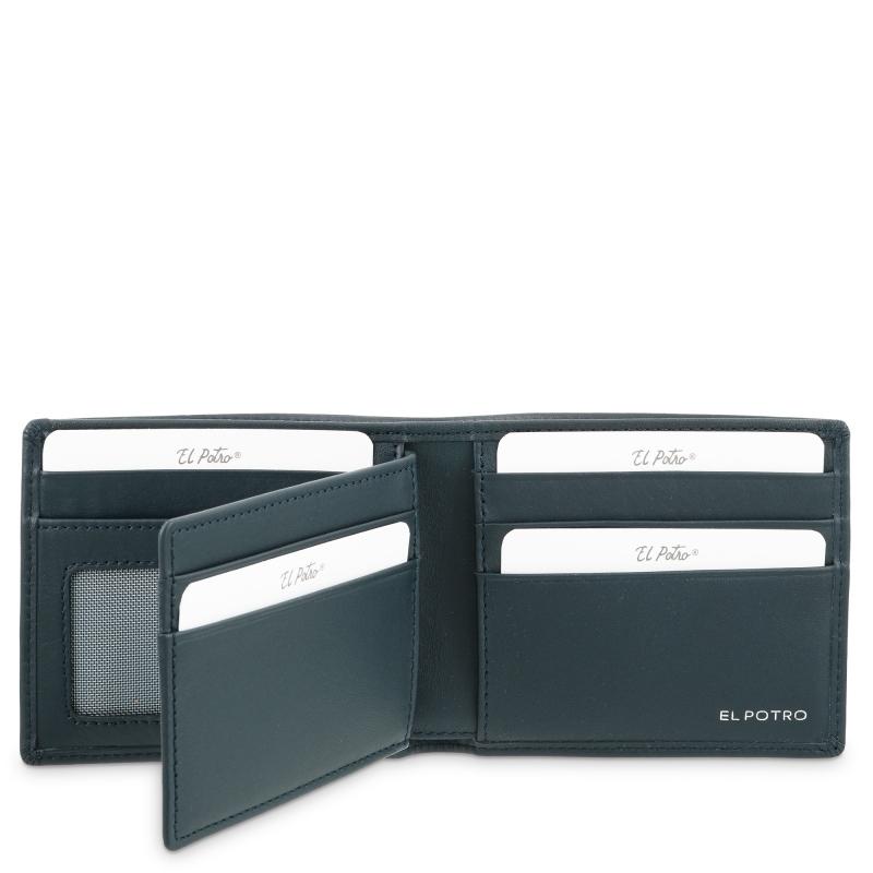 El potro Cartera tarjetero en piel vacuno color azul-ELPOTRO Outlet online