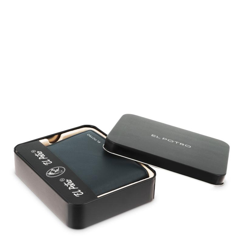 El potro Cartera tarjetero en piel vacuno color azul-ELPOTRO Outlet online