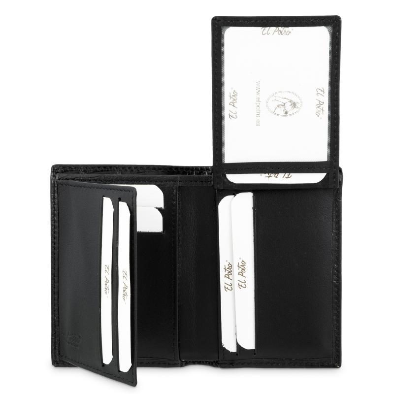 El potro Cartera hombre en piel vacuno color negro-Coco Rebajas de fábrica