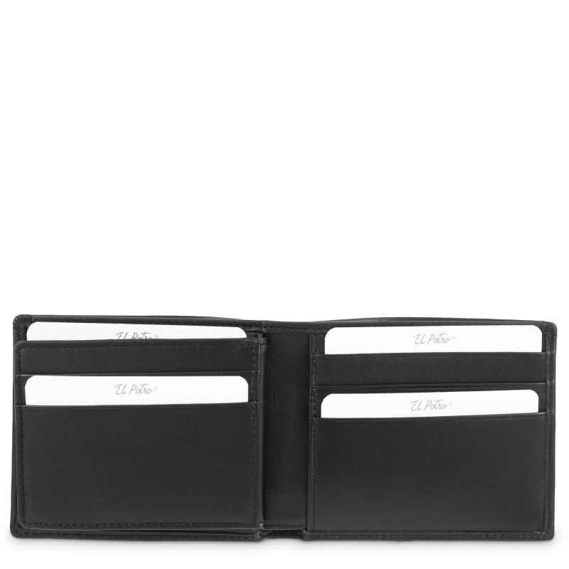 El potro Cartera tarjetero de hombre en piel vacuno negro nación-E L P O T R O Descuento