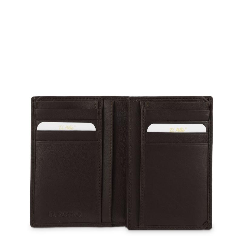 El potro Cartera grande con tarjeteros exterior hombre en piel vacuno color marrón -Roma Grandes descuentos