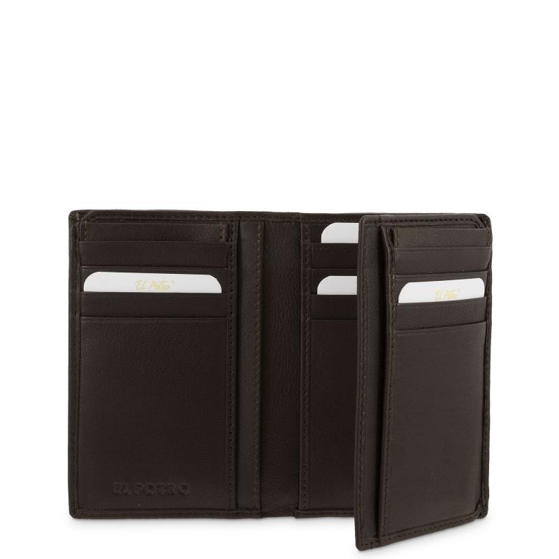 El potro Cartera grande con tarjeteros exterior hombre en piel vacuno color marrón -Roma Grandes descuentos