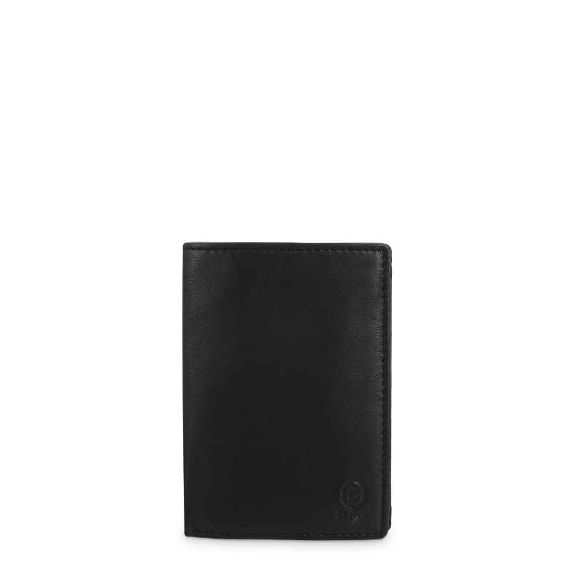 El potro Cartera grande con tarjeteros exterior hombre en piel vacuno color negro -Roma