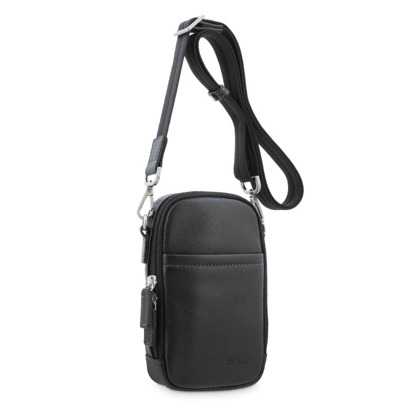 El potro Bolso Bandolera hombre en piel vacuno color negro - Box Ofertas de temporada