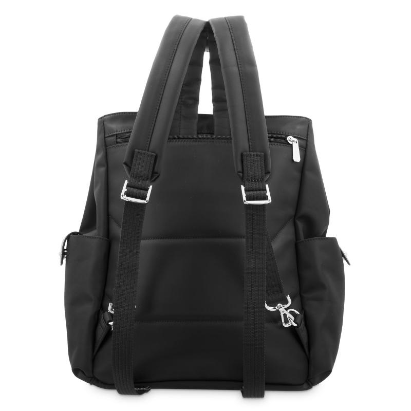 El potro Mochila bolso unisex en lona y piel vacuno negro-Paris Rebajas de fin de temporada