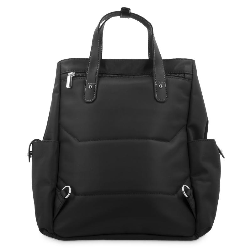 El potro Mochila bolso unisex en lona y piel vacuno negro-Paris Rebajas de fin de temporada