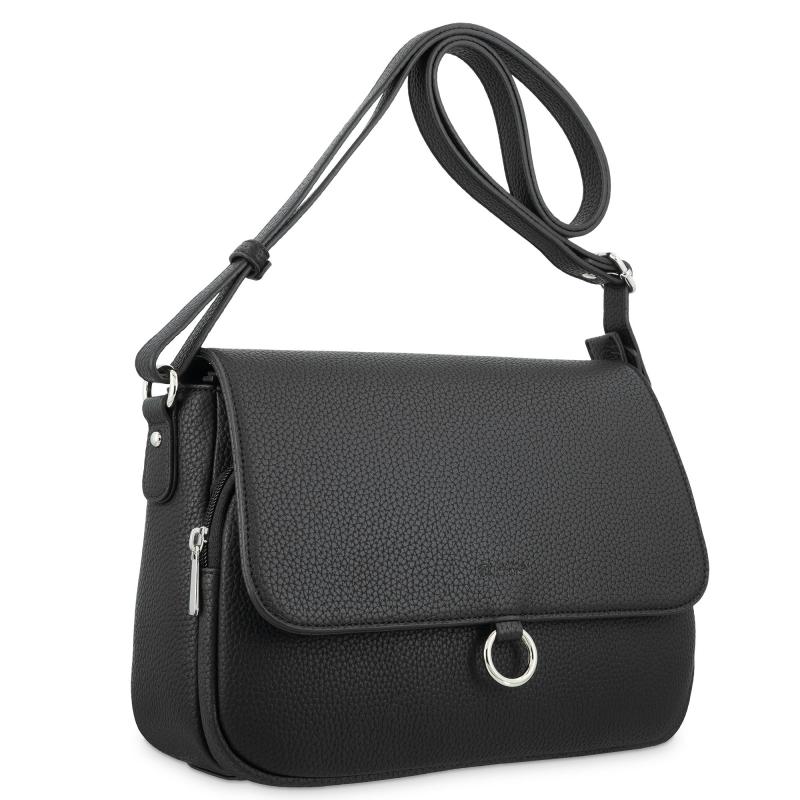 El potro Bolso solapa grande bandolera de El Potro color negro-Siena Outlet online