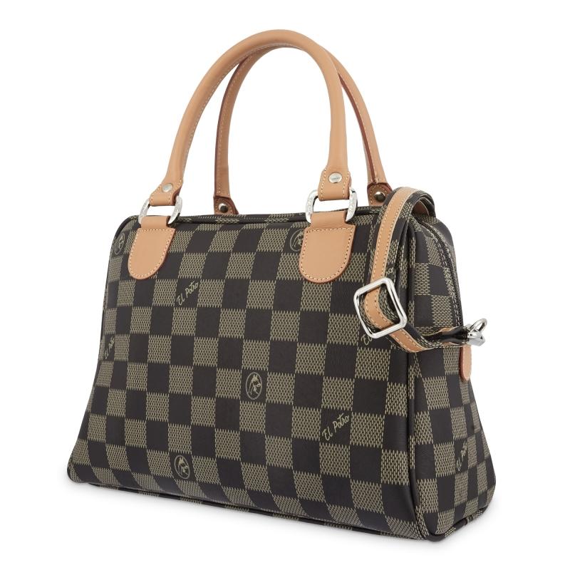 El potro Bolso Bowling mujer en lona y piel vacuno color NEGRO - Chess En oferta