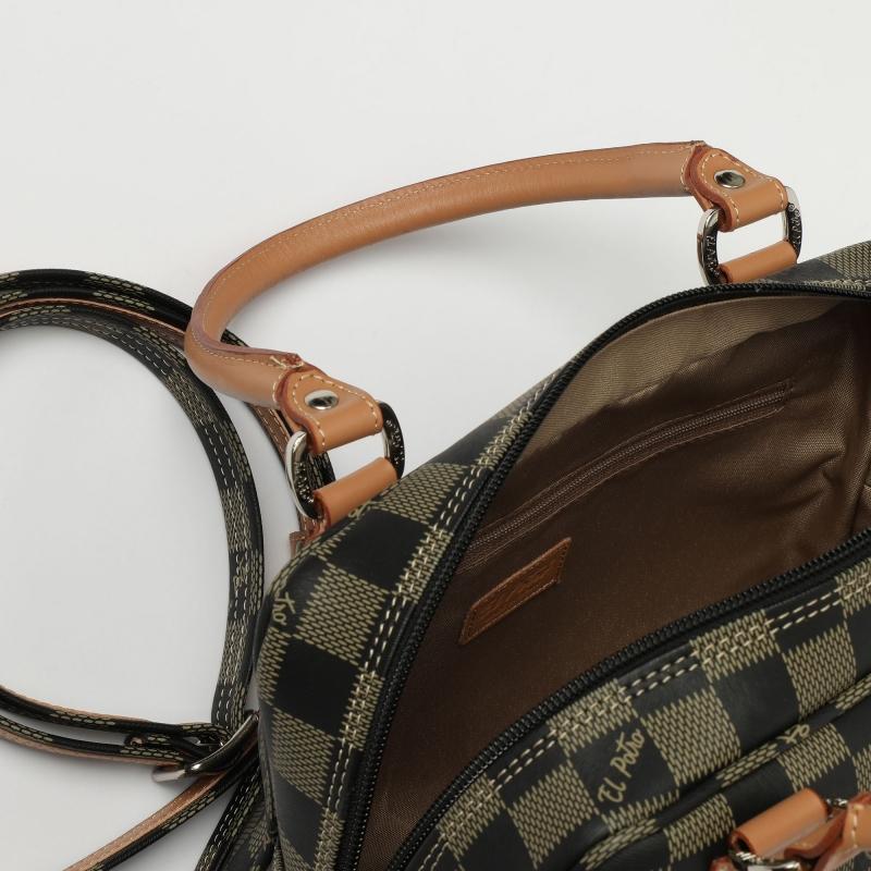 El potro Bolso Bowling mujer en lona y piel vacuno color NEGRO - Chess En oferta