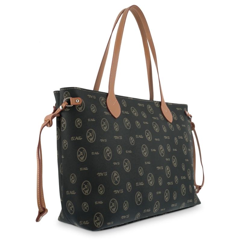 El potro Bolso Tote mujer en lona y piel vacuno color negro - Lona Los más vendidos