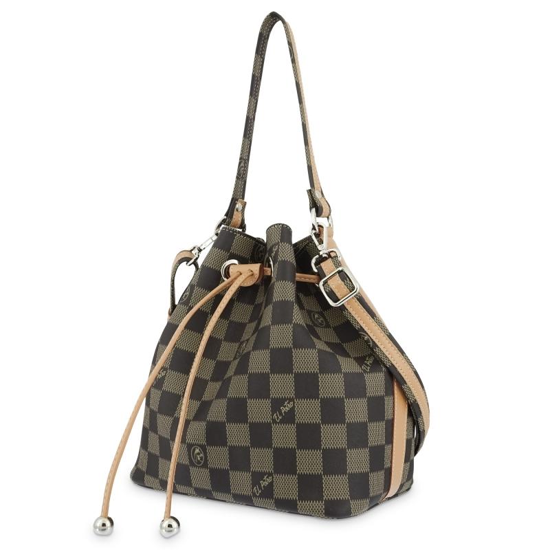 El potro Bolso Saco mujer en lona y piel vacuno color negro - Chess ÚLTIMAS EDICIONES