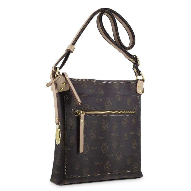 El potro Bolso Bandolera mujer en lona y piel vacuno color marrón - Vintage Precio de fábrica