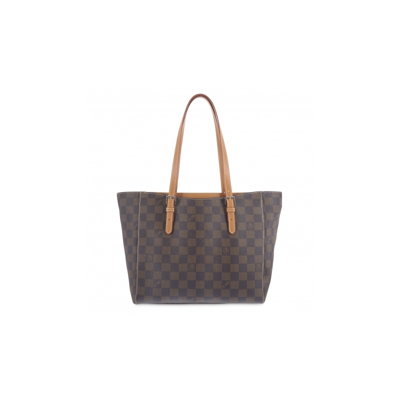 El potro Bolso Tote mujer en lona y piel vacuno color marrón - Chess