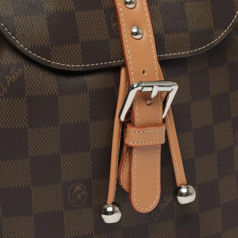 El potro Mochila solapa chess marrón-El Potro Liquidación