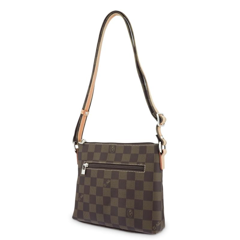 El potro Bolso Bandolera pequeño mujer en lona color marrón-Chess En oferta