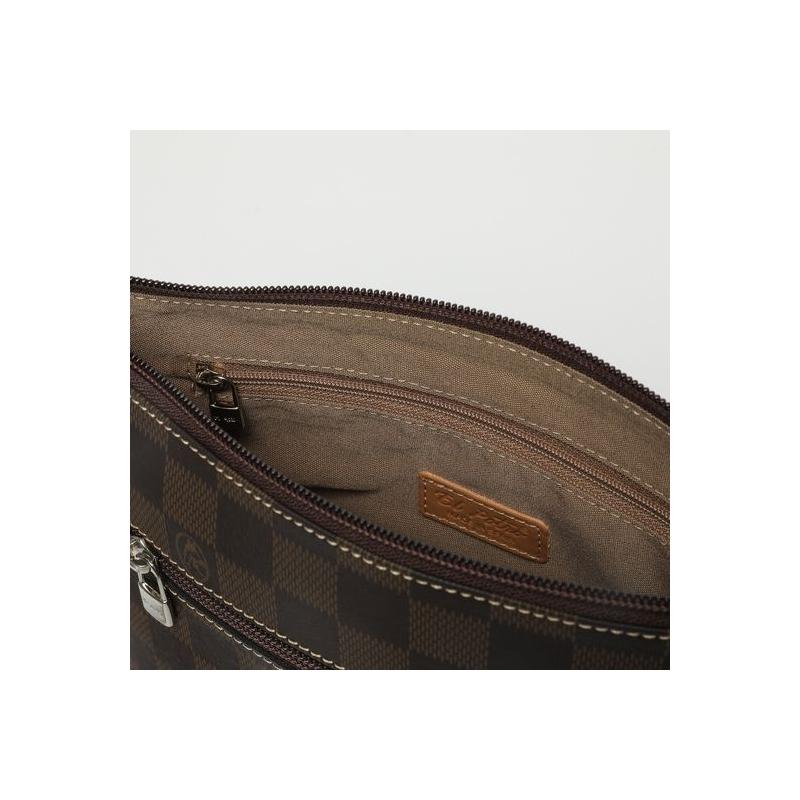 El potro Bolso Bandolera pequeño mujer en lona color marrón-Chess En oferta