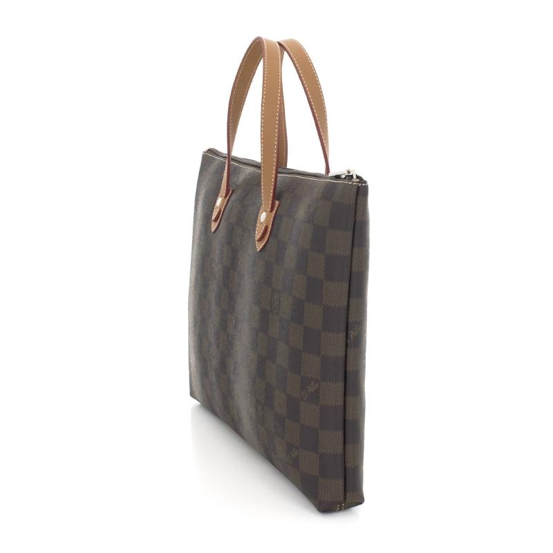 El potro Bolso Carpeta Maletín mujer en lona y piel vacuno color marróm - Chess Oferta exclusiva