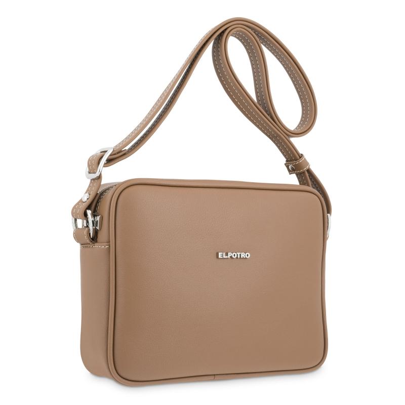 El potro Bolso bandolera pequeña mujer en lona color cuero-Angula Rebajas