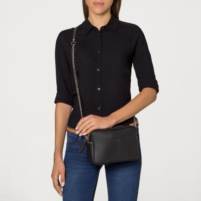 El potro Bolso Bandolera mujer en lona color negro - Angula Rebajas top