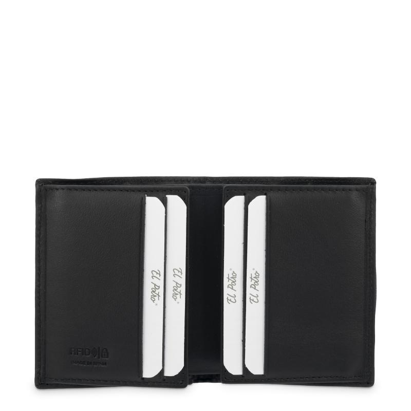 El potro Cartera tarjetero en piel vacuno color negro-El Potro Ofertas especiales
