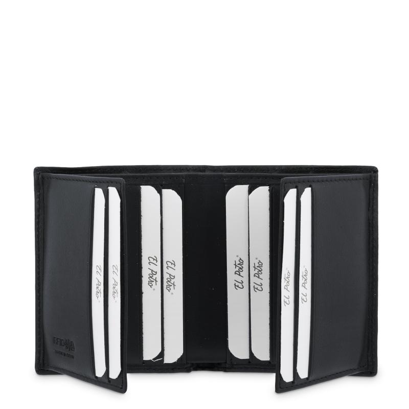 El potro Cartera tarjetero en piel vacuno color negro-El Potro Ofertas especiales