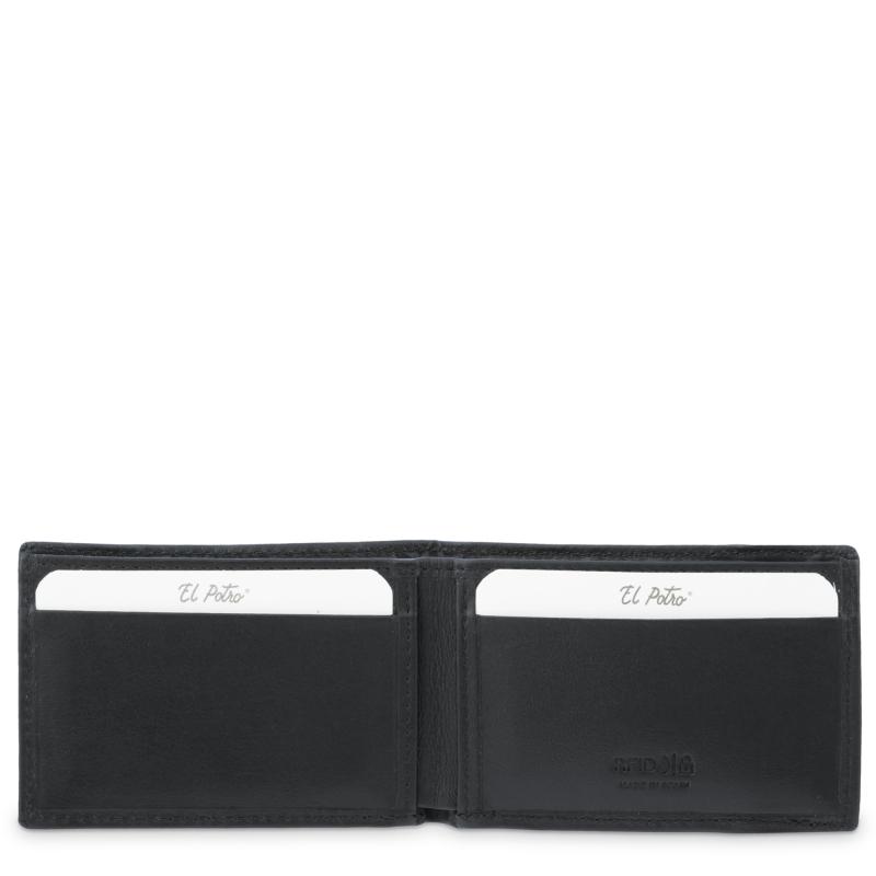 El potro Cartera pequeña con monedero exterior en piel vacuno color negro-El Potro Grandes ahorros