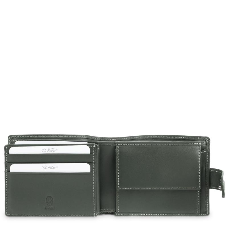 El potro Cartera monedero interior de hombre en piel vacuno verde urban-E L P O T R O Rebajas de fin de temporada