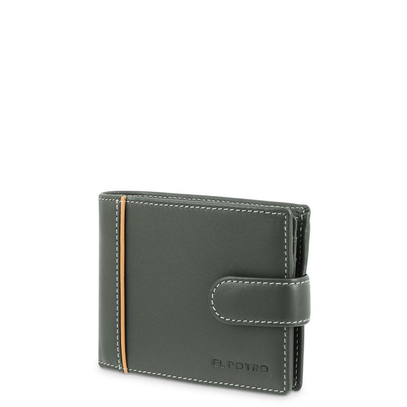El potro Cartera monedero interior de hombre en piel vacuno verde urban-E L P O T R O Rebajas de fin de temporada