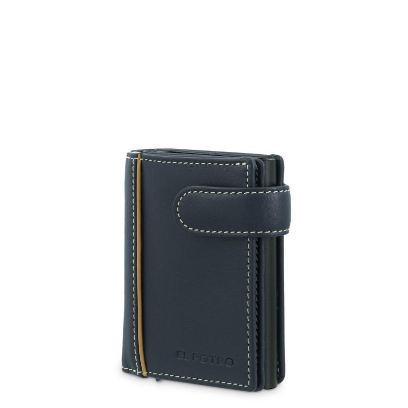 El potro Tarjetero protector en piel vacuno color azul Urban-E L P O T R O En línea