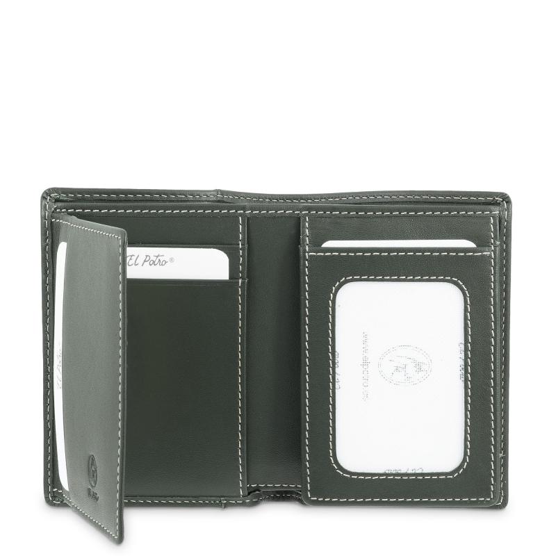 El potro Cartera tarjetero de hombre en piel vacuno verde Urban-E L P O T R O Venta caliente