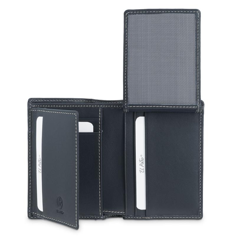 El potro Cartera tarjetero de hombre en piel vacuno azul Urban-E L P O T R O En oferta