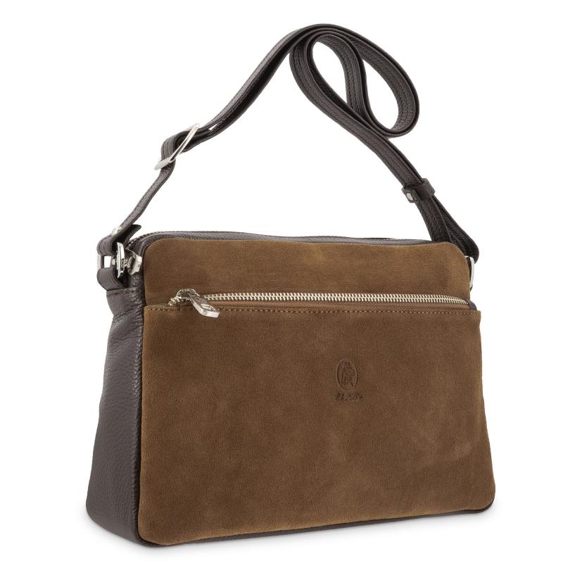 El potro Bolso Bandolera mujer en piel vacuno color castaño/ marrón -Natural Liquidación