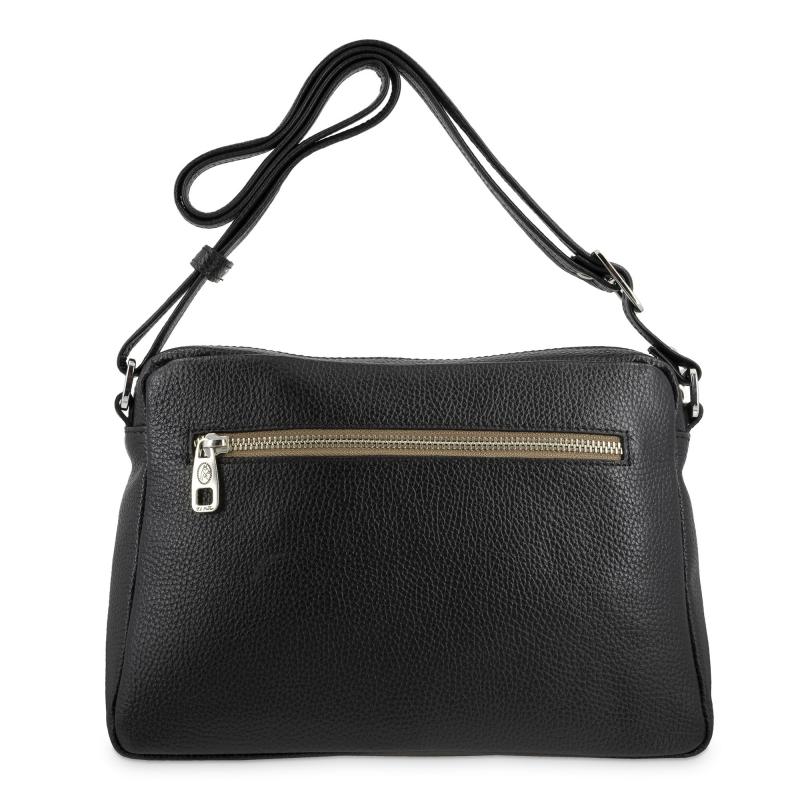 El potro Bolso Bandolera mujer en piel vacuno color topo/negro -Natural Rebajas online
