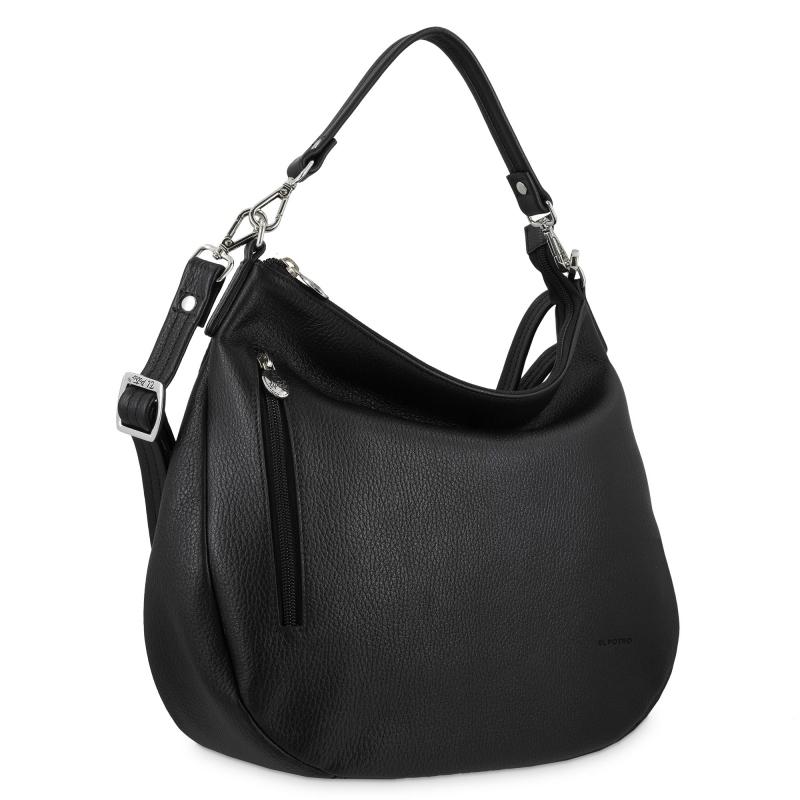 El potro Bolso Hobo mujer en piel vacuno color negro - Floater Rebajas top