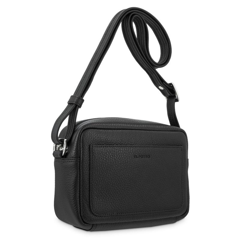 El potro Bolso bandolera pequeño con cremallera en piel vacuno color negro - Floater Oferta especial