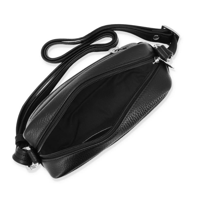 El potro Bolso bandolera pequeño con cremallera en piel vacuno color negro - Floater Oferta especial