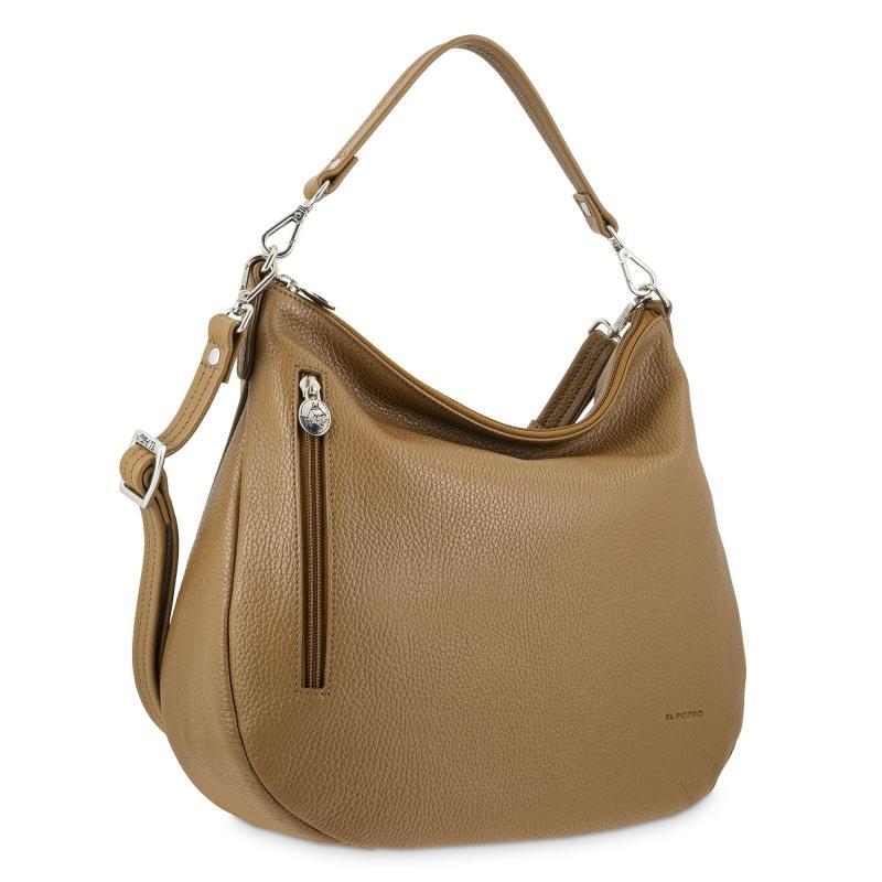 El potro Bolso Hobo mujer en piel vacuno color cuero - Floater ÚLTIMAS EDICIONES