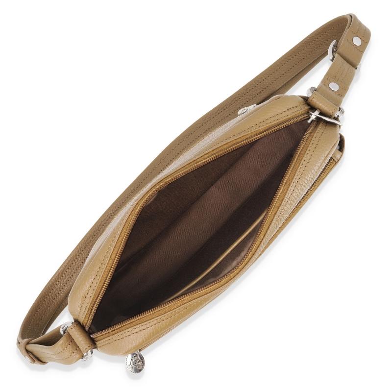 El potro Bolso bandolera grande 3 cremalleras mujer en piel vacuno color cuero - Floater Último día
