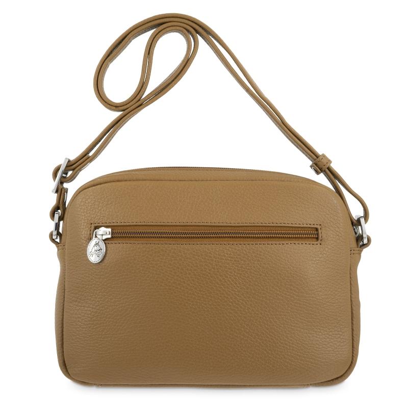 El potro Bolso bandolera mediano 3 cremalleras en piel vacuno color cuero - Floater Precio de fábrica