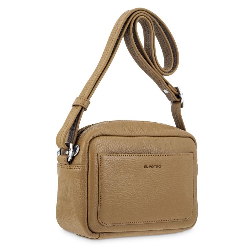 El potro Bolso bandolera pequeño con cremallera en piel vacuno color cuero - Floater Solo hoy