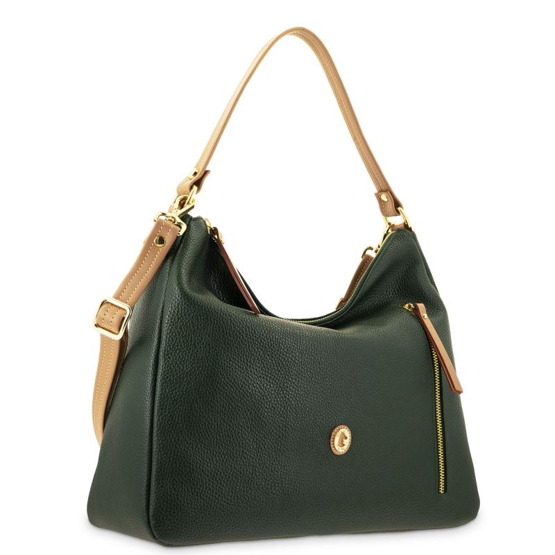 El potro Bolso Hobo grande de mujer en piel vacuno color verde- Oasis Promoción trimestral