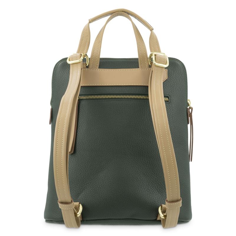 El potro Mochila bolso mujer en piel vacuno color verde- Oasis Solo queda un día