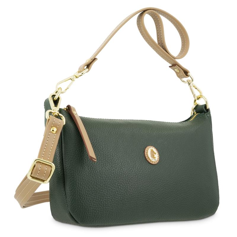 El potro Bolso de 2 asas de mujer en piel vacuno color verde- Oasis Grandes descuentos