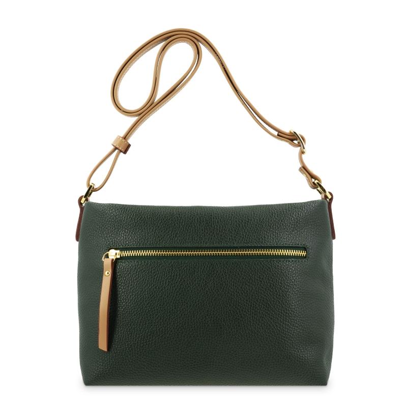 El potro Bolso bandolera de mujer en piel vacuno color verde - Oasis Liquidación