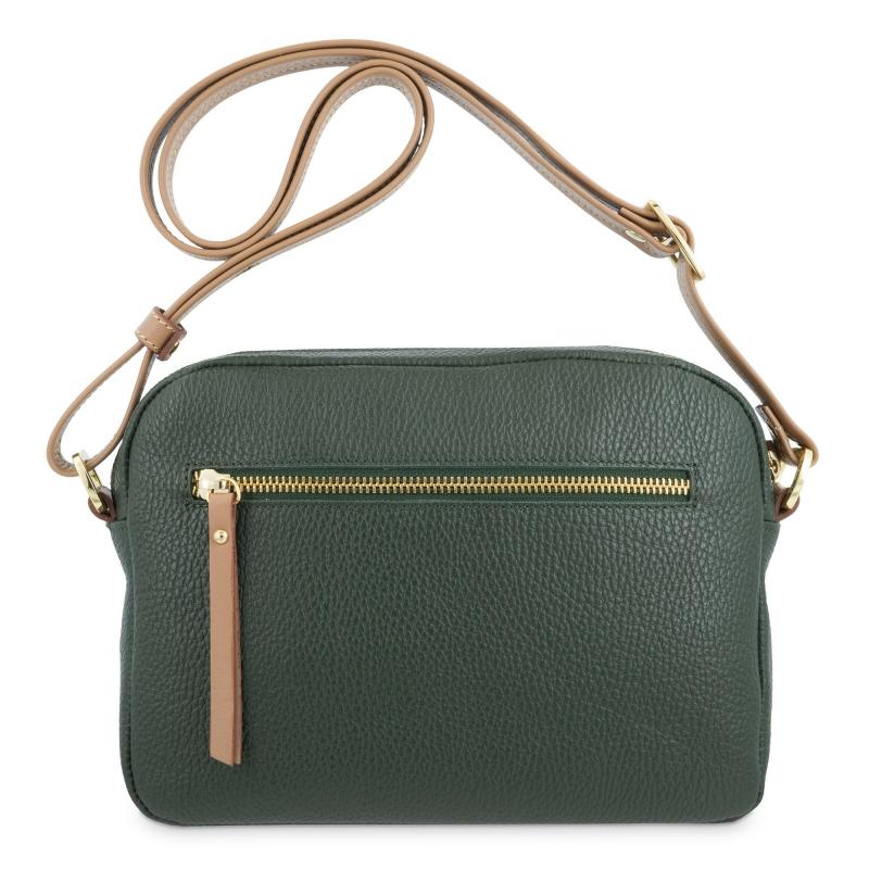 El potro Bolso bandolera de mujer en piel vacuno color verde- Oasis Tienda de fábrica