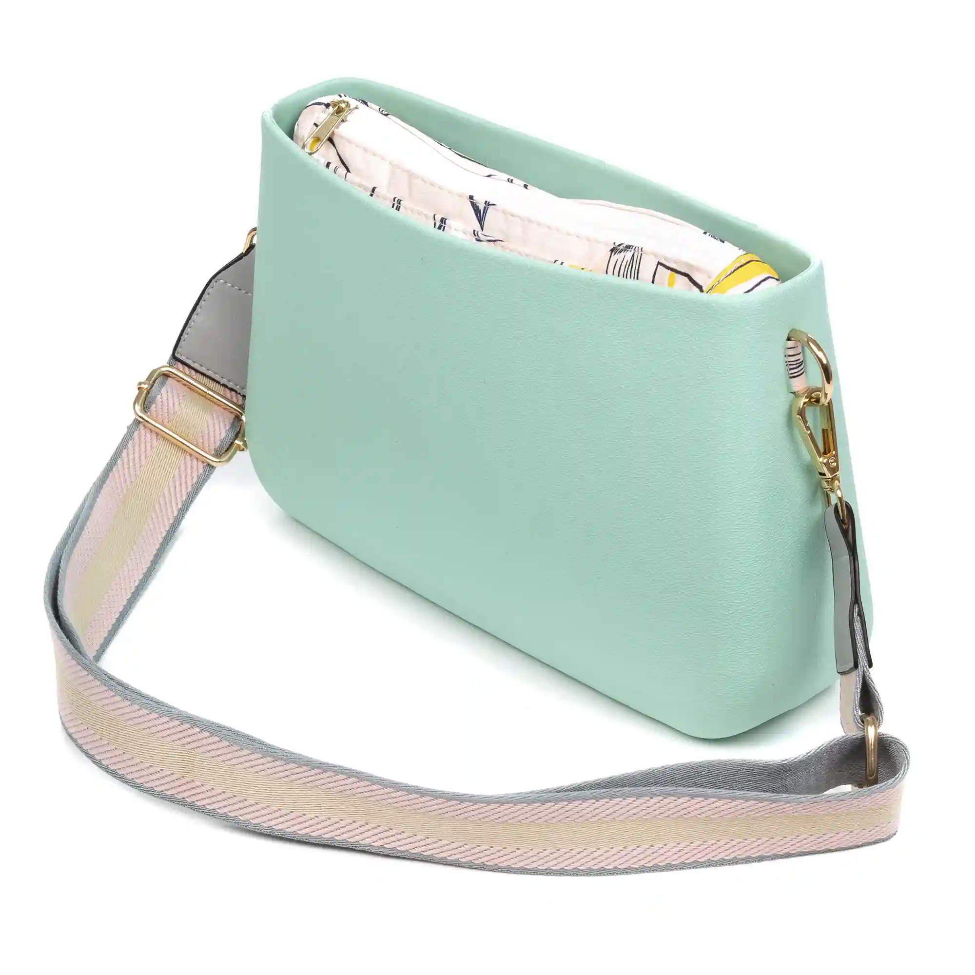 Firenze artegiani Villareggia bolso bandolera de goma eva con correa ajustable y bolsa interior estampada. Correa y bolsa interior intercambiables Devoluciones gratuitas