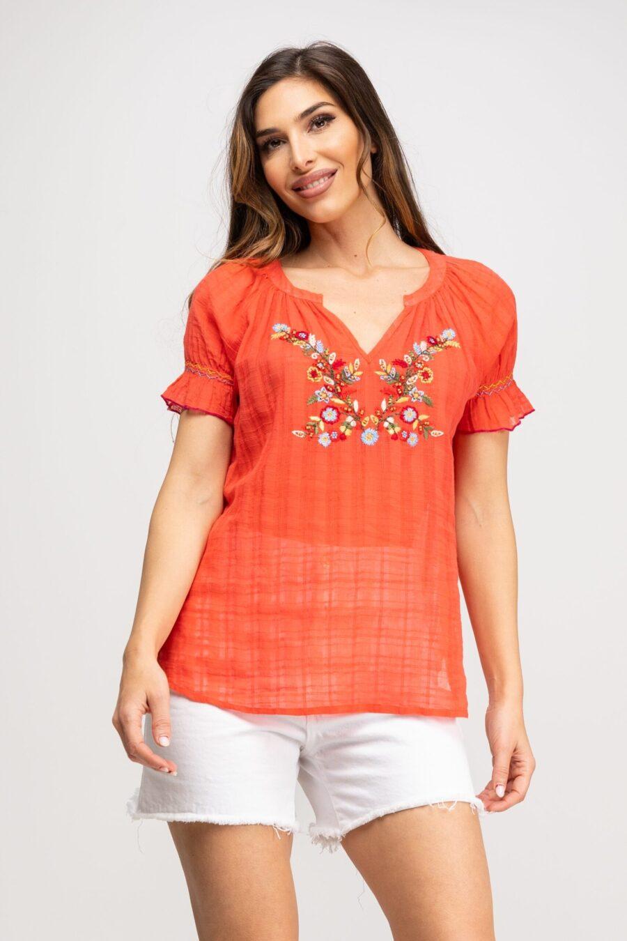 peace&love by calao BLUSA LISA MANGA CORTA ACABADA CON ELASTICO IC9344B Descuento por venta flash