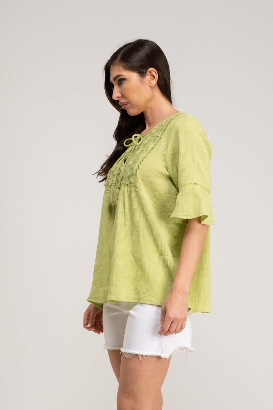 peace&love by calao BLUSA LISA CON APLIQUE DE TEJIDO Rebajas de fin de temporada