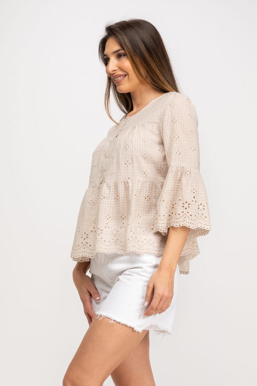 peace&love by calao BLUSA ALGODÓN CON TEJIDO BORDADO Precio ultrabajo